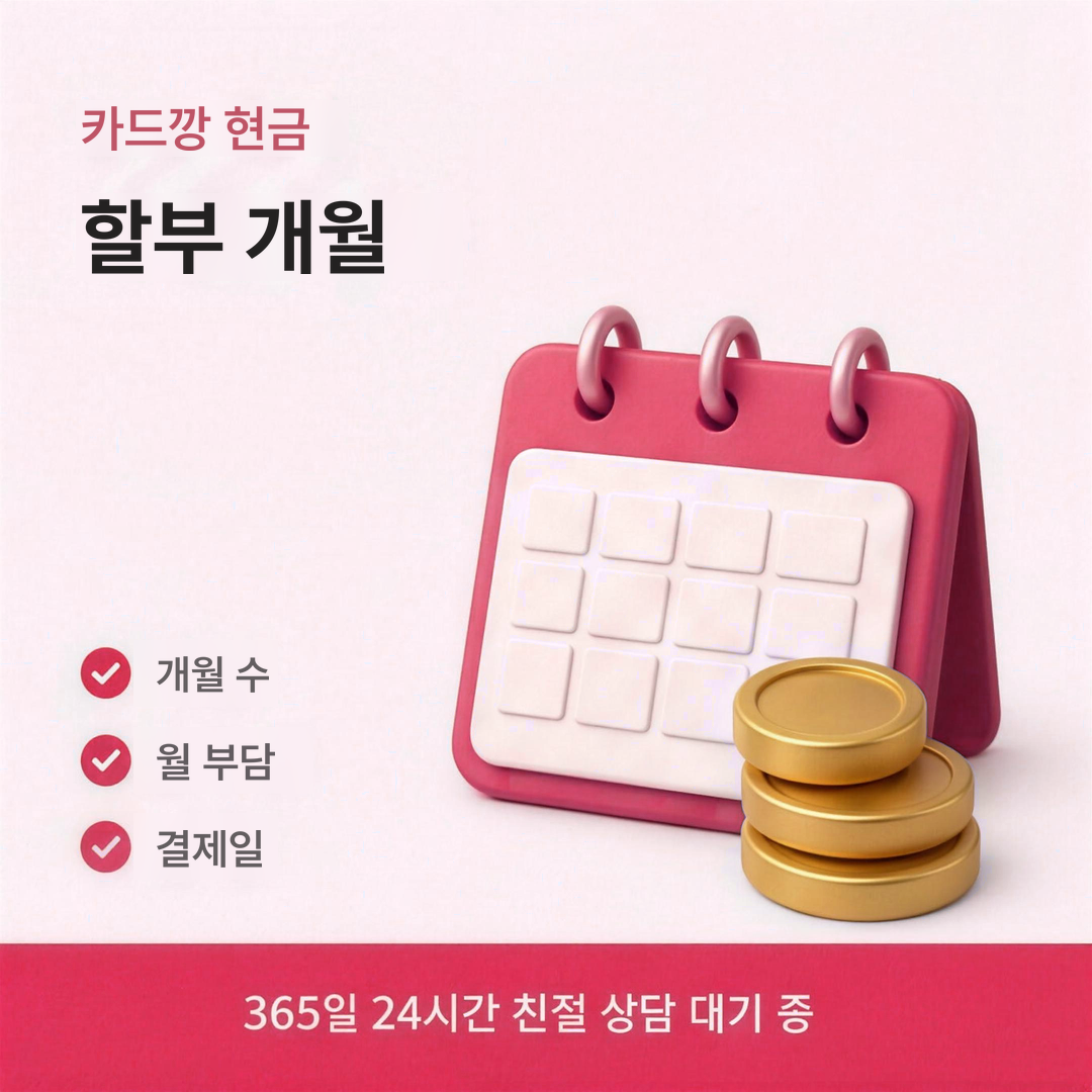 다음머니 카드깡 현금 할부 개월 안내